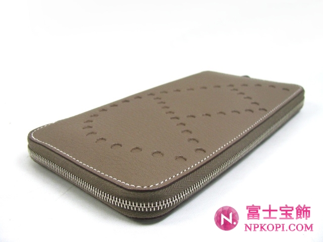 エルメスアザップロング ラウンド長財布エトゥープ（金具：シルバー）HERMES328019
